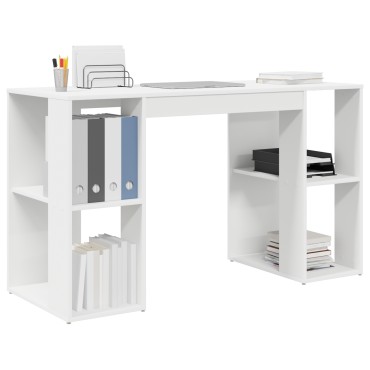 vidaXL Γραφείο Λευκό Επεξεργασμένο Ξύλο 130x50.5x75 εκ 1 τεμ.