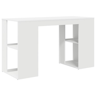 vidaXL Γραφείο Λευκό Επεξεργασμένο Ξύλο 130x50.5x75 εκ 1 τεμ.