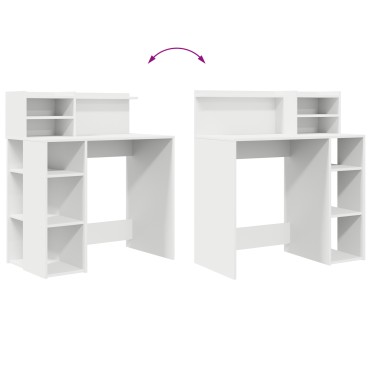 vidaXL Γραφείο Λευκό Επεξεργασμένο Ξύλο 90x48x101,5cm 1 τεμ.