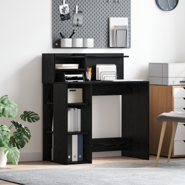 vidaXL Γραφείο Μαύρης Δρυός 90x48x101.5cm Επεξεργασμένο Ξύλο 1 τεμ.
