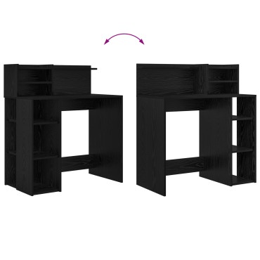 vidaXL Γραφείο Μαύρη Οξυά Επεξεργασμένο Ξύλο 90x48x101,5cm 1 τεμ.