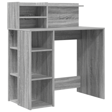 vidaXL Γραφείο με Χώρο Αποθήκευσης Γκρι Sonoma 90x48x101.5cm Επεξεργασμένο Ξύλο 1 τεμ.
