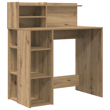vidaXL Γραφείο με Αποθήκη Καστανός Δρυς 90x48x101.5cm Επεξεργασμένο ξύλο 1 τεμ.