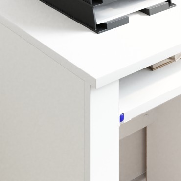 vidaXL Γραφείο με Ρόδες Λευκό 91x50x77cm Επεξεργασμένο ξύλο 1 τεμ.