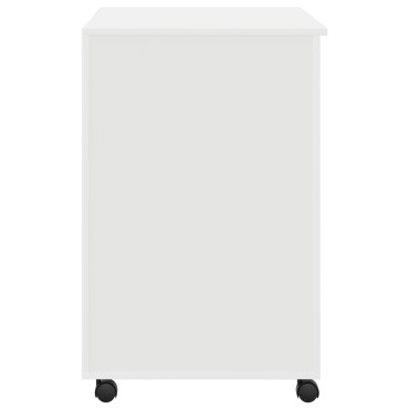 vidaXL Γραφείο με Ρόδες Λευκό 91x50x77cm Επεξεργασμένο ξύλο 1 τεμ.