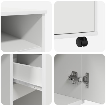 vidaXL Γραφείο με Ρόδες Λευκό 91x50x77cm Επεξεργασμένο ξύλο 1 τεμ.