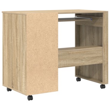 vidaXL Γραφείο με Ρόδες με συρτάρι Δρύς Sonoma 91x50x77cm 1 τεμ.