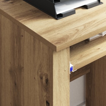 vidaXL Γραφείο με Ρόδες Artisan Oak Επεξεργασμένο Ξύλο 91x50x77cm 1 τεμ.