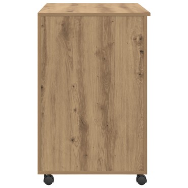 vidaXL Γραφείο με Ρόδες Artisan Oak Επεξεργασμένο Ξύλο 91x50x77cm 1 τεμ.