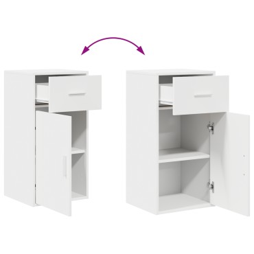 vidaXL Λευκή Ντουλάπα Αποθήκευσης Λευκό MDF Συμπαγής Αποθήκευση
