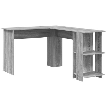 vidaXL Γκρίζο Γωνιακό Γραφείο Γκρίζο Sonoma MDF Κανονικό