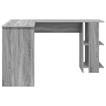 vidaXL Γκρίζο Γωνιακό Γραφείο Γκρίζο Sonoma MDF Κανονικό