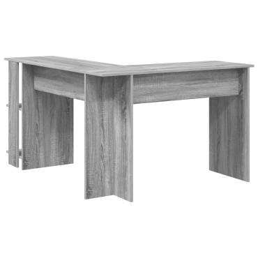 vidaXL Γκρίζο Γωνιακό Γραφείο Γκρίζο Sonoma MDF Κανονικό