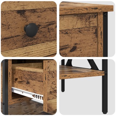 vidaXL Κομοδίνα 2 τεμ. Γέρικο Ξύλο 40x42x45cm Κατασκευασμένο Ξύλο