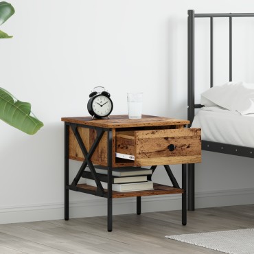 vidaXL Κομοδίνα 2 τεμ. Γέρικο Ξύλο 40x42x45cm Κατασκευασμένο Ξύλο