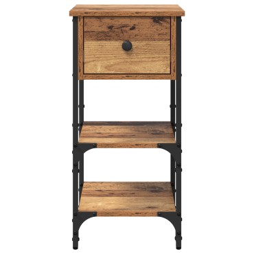 vidaXL κομοδίνο Παλιό Ξύλο 34x36x70cm Επεξεργασμένο Ξύλο 1 τεμ.