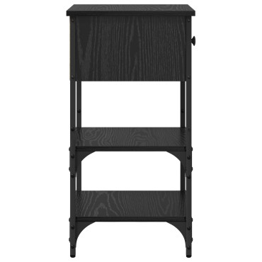 vidaXL κομοδίνο Μαύρο Δρυ 34x36x70cm Επεξεργασμένο Ξύλο 1 τεμ.