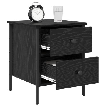vidaXL Κομοδίνο Μαύρου Ξύλου 40x42x50cm Επεξεργασμένο Ξύλο 1 τεμ.