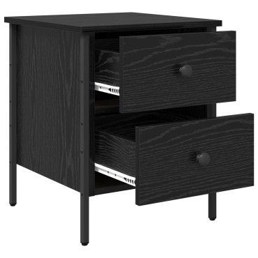 vidaXL Κομοδίνο Μαύρου Ξύλου 40x42x50cm Επεξεργασμένο Ξύλο 1 τεμ.