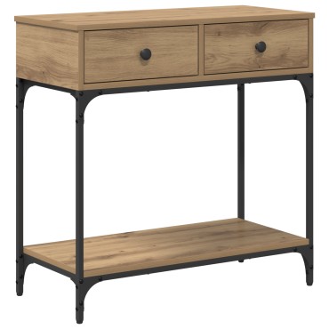 vidaXL Τραπέζι Κονσόλας Μασίφ Δρυς 75x34.5x75cm Επεξεργασμένο Ξύλο 1 τεμ.