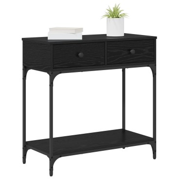 vidaXL Τραπέζι Κονσόλας Μαύρη Δρύς 75x34.5x75cm Επεξεργασμένο Ξύλο 1 τεμ.