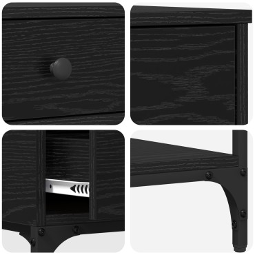 vidaXL Τραπέζι Κονσόλας Μαύρη Δρύς 75x34.5x75cm Επεξεργασμένο Ξύλο 1 τεμ.