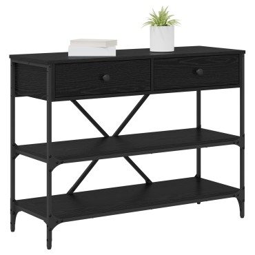 vidaXL Τραπέζι Κονσόλας Μαύρου Δρυού 100x34.5x75cm Επεξεργασμένο Ξύλο 1 τεμ.