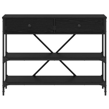 vidaXL Τραπέζι Κονσόλας Μαύρου Δρυού 100x34.5x75cm Επεξεργασμένο Ξύλο 1 τεμ.