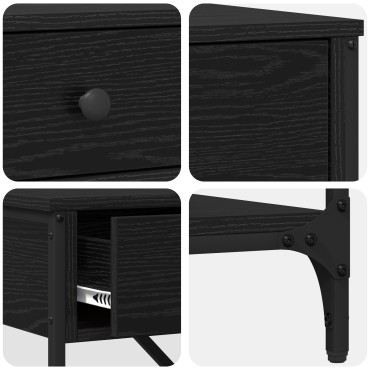 vidaXL Τραπέζι Κονσόλας Μαύρου Δρυού 100x34.5x75cm Επεξεργασμένο Ξύλο 1 τεμ.