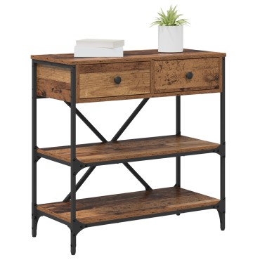 vidaXL Τραπέζι Κονσόλας Παλαιωμένο Ξύλο 75x34.5x75cm Επεξεργασμένο Ξύλο 1 τεμ.