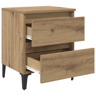 vidaXL Κομοδίνο Καλλιτεχνικό Δρυς 40x35x50cm Επεξεργασμένο Ξύλο 1 τεμ.