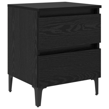 vidaXL Κομοδίνο Μαύρης Βελανιδιάς 40x35x50cm Ξύλου 1 τεμ.