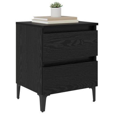 vidaXL Κομοδίνο Μαύρης Βελανιδιάς 40x35x50cm Ξύλου 1 τεμ.