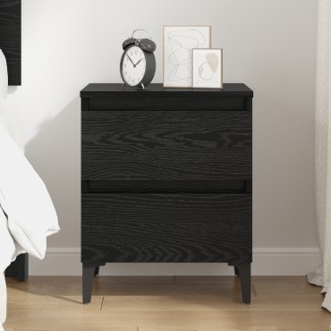 vidaXL Κομοδίνο Μαύρης Βελανιδιάς 40x35x50cm Ξύλου 1 τεμ.