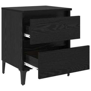 vidaXL Κομοδίνο Μαύρης Βελανιδιάς 40x35x50cm Ξύλου 1 τεμ.