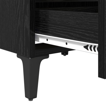 vidaXL Κομοδίνο Μαύρης Βελανιδιάς 40x35x50cm Ξύλου 1 τεμ.