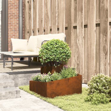 vidaXL Γλάστρες & Κουτιά Χάλυβας Corten Μέτριος Ανθεκτικός
