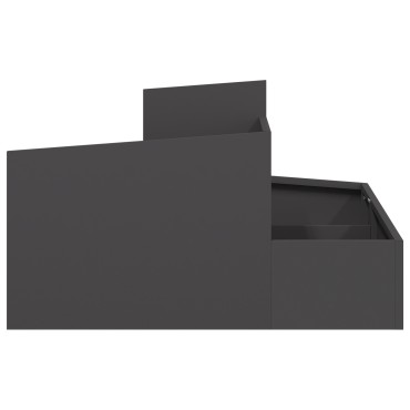 vidaXL Γλάστρα Μαύρη 80x80x50 εκ. Ψυχρό-κυλιόμενο Χάλυβα