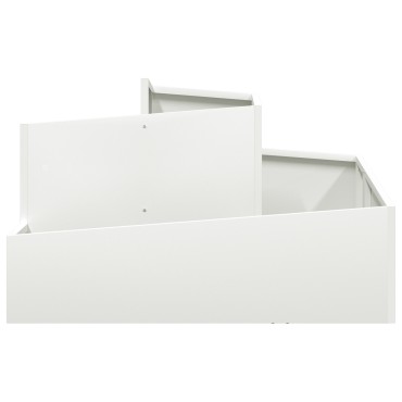 vidaXL Γλάστρα Λευκή 80x80x50 εκ. Κρύα Στερεά Χάλυβα