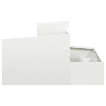 vidaXL Γλάστρα Λευκή 80x80x50 εκ. Κρύα Στερεά Χάλυβα