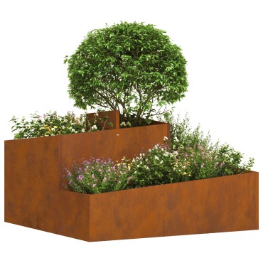 vidaXL Γλάστρα 80x80x50 εκ. Weathering Steel