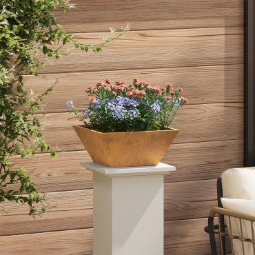vidaXL Μεταλλική Γλάστρα Ατμόσφαιρα σιδήρου 35 x 35 x 15 εκ. Ανθεκτική