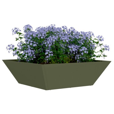 vidaXL Γλάστρα Μετάλλου Ελιά Μέταλλο 50 x 50 x 15 εκ. Τετράγωνη