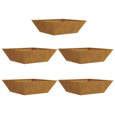 vidaXL Μεταλλική Γλάστρα Ατσάλι 50 x 50 x 15 cm Διακοσμητικά Ένθετα