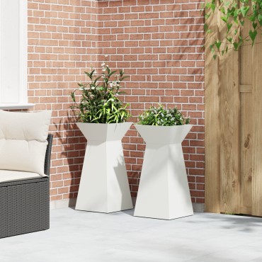 vidaXL Στήριξη Φυτών Λευκή Πλαστικό 35 x 35 x 73 cm Διακοσμητικά Ένθετα