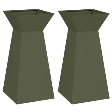 vidaXL Σετ Βάσης Φυτών Ελιά Μέταλλο 35 x 35 x 73 εκ. Διακοσμητικά Ένθετα