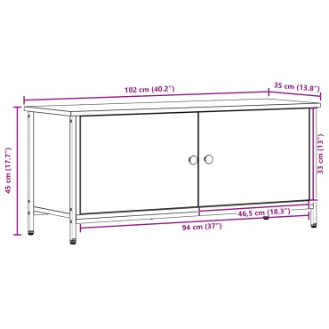 vidaXL Τηλεόραση Στάντ - Artisan Oak Artisan oak Επεξεργασμένο ξύλο 102x35x45cm