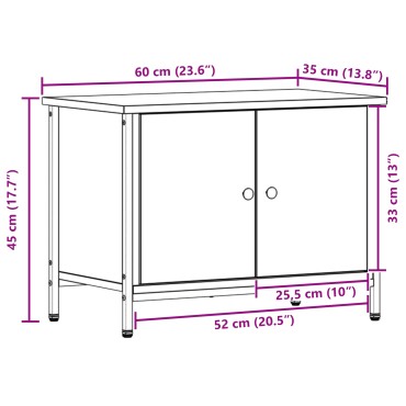 vidaXL Old Wood TV Stand Παλιό ξύλο Ξύλο 60x35x45cm Ανθεκτική