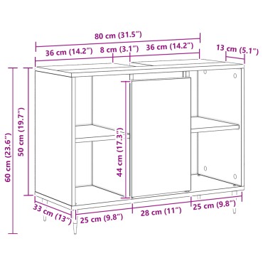 vidaXL Μονάδα τουαλέτας Καρυδιά MDF Κανονικό Μονάδα τουαλέτας