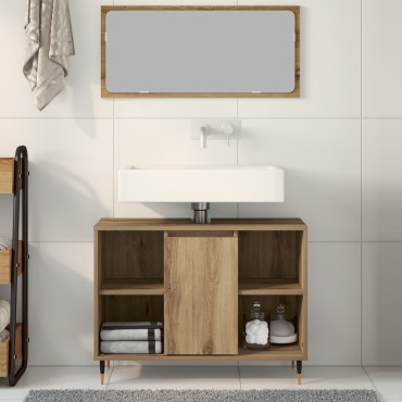 vidaXL Μονάδα τουαλέτας Καρυδιά MDF Κανονικό Μονάδα τουαλέτας
